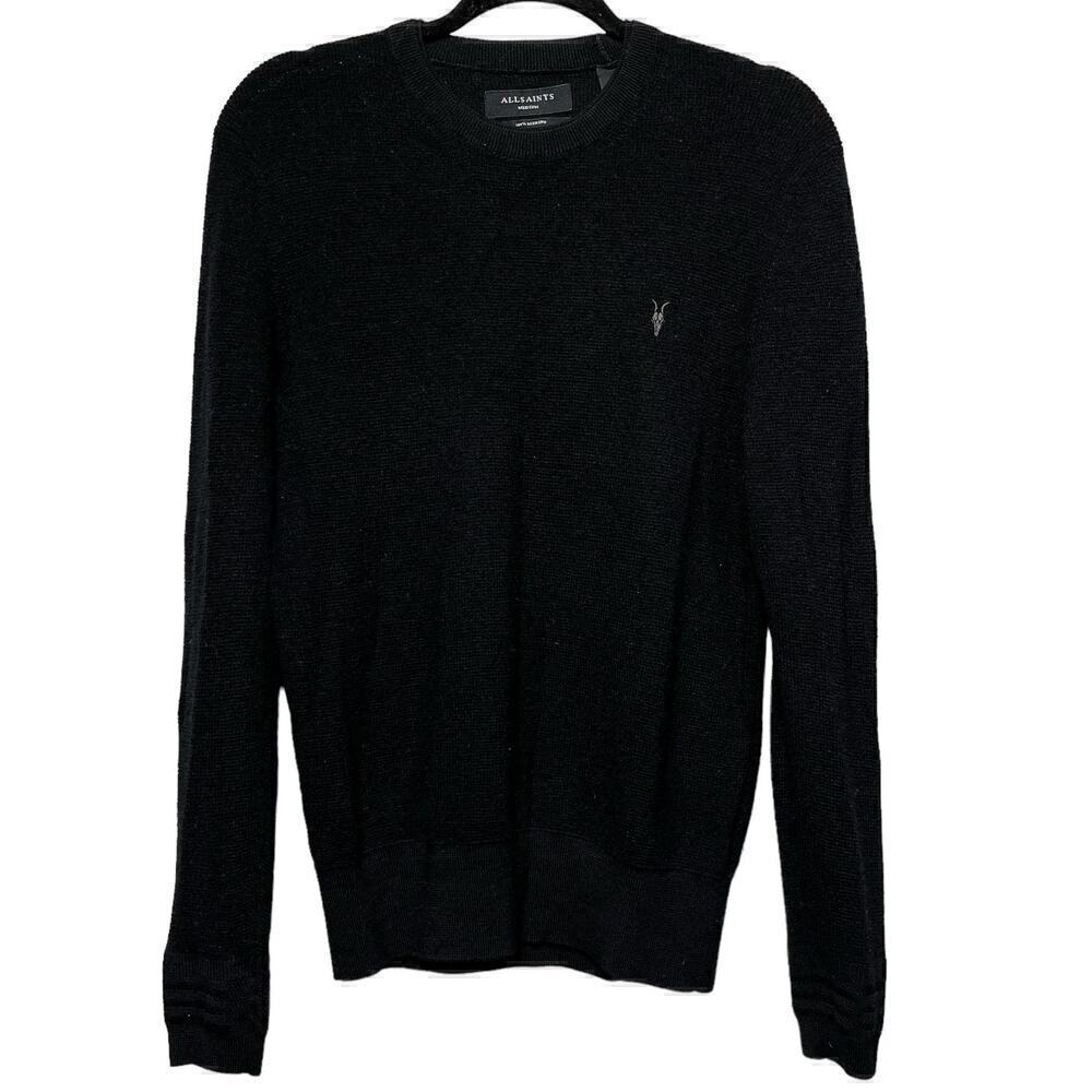 ALLSAINTS Ivar Merino Crew Neck Ramskull Sweater / Size-Medium